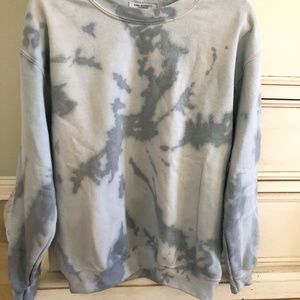 PEARL GREY TIE DYE CREW SWEATSHIRT
